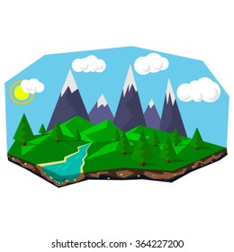 Mountain landscape. Vector applique