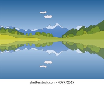 Mountain landscape, vector background
