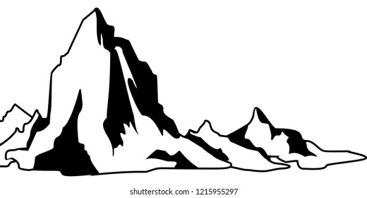 Mountain and landscape vector black