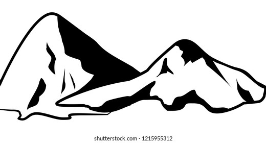 Mountain and landscape vector black