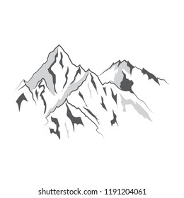 Mountain and landscape vector black on white