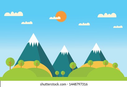 Mountain Landscape. Vector Clip Art