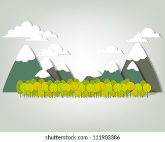 Mountain landscape. Vector clipart