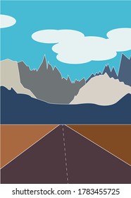 Gebirgslandschaft, Vektordesign-Kunst
