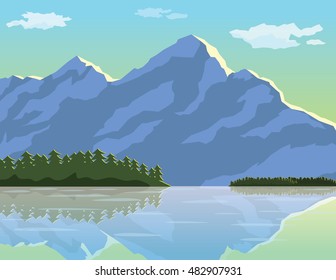 mountain landscape vector flat illustration