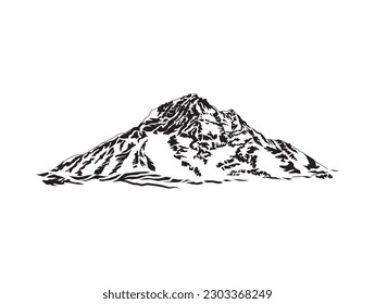 mountain landscape vector hand drawing. useful for logo design elements.