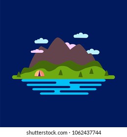 Mountain landscape. Vector illustration