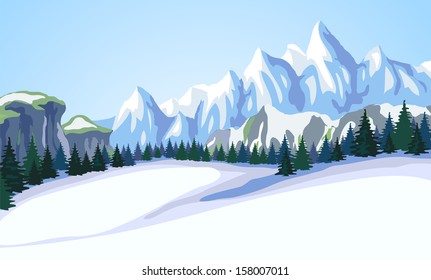 Mountain landscape. Vector illustration.