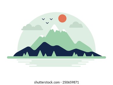 Mountain Landscape Vector Illustration Stock Vector (Royalty Free ...