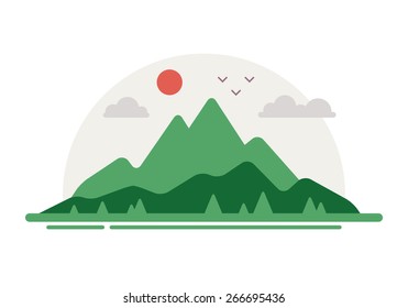 Mountain landscape. Vector illustration.