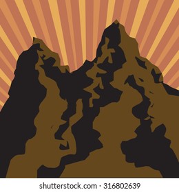 Mountain landscape, vector illustration