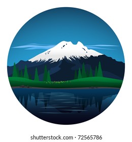 Mountain landscape. Vector illustration.