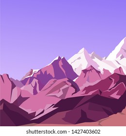 Mountain landscape vector illustration. Abstract Background.