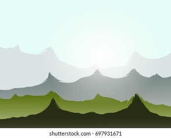 Mountain Landscape. Vector Illustration. Abstract Background.