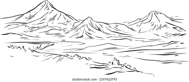 Mountain landscape vector illustration art.