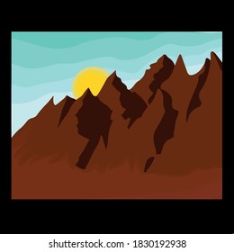 Mountain landscape vector illustration background.