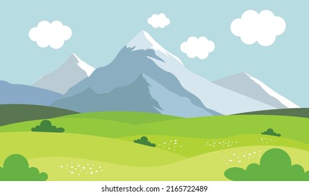 Mountain Landscape Vector Illustration Cartoon Flat Stock Vector ...