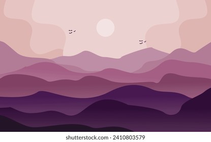  mountain landscape vector illustration clipart with flat design style