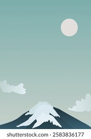 ilustração vetor paisagem montanha com nuvens