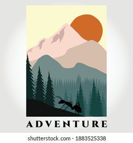 mountain landscape vector illustration design graphic, ant , adventure illustration