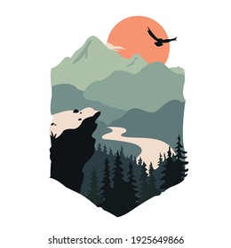 Mountain landscape vector illustration design