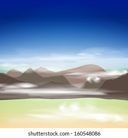 Mountain landscape, vector illustration, eps10, 3 layers, easy editable