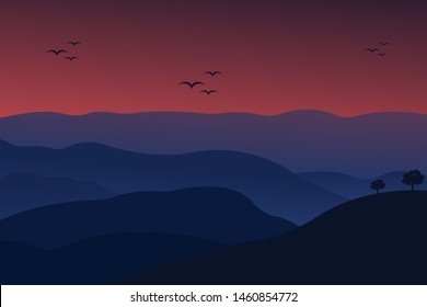 Mountain Landscape. vector illustration of modern background.