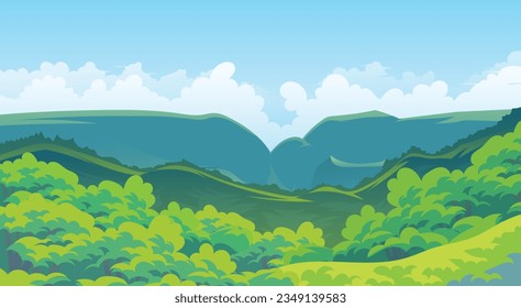 Mountain landscape vector illustration, mountain landscape, nature environment.
