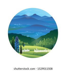 mountain landscape vector Nice day graphic