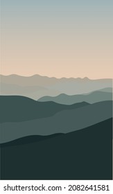 Mountain landscape. Vector of the mountain. Panoramic view.