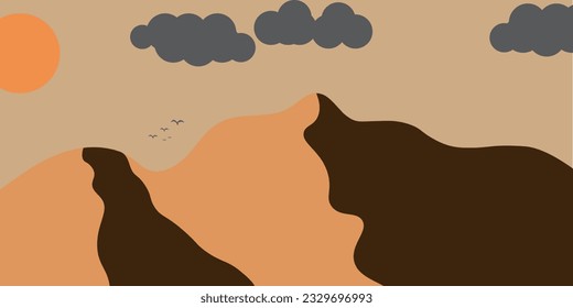 Mountain landscape vector. Perfect for backgrounds, landing pages and more