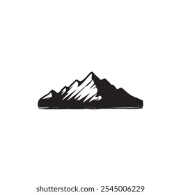 Mountain and landscape vector, Silhouette Set Illustration vector