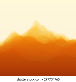 Mountain Landscape. Vector Silhouettes Of Mountains Backgrounds. Can Be Used For Banner, Flyer, Book Cover, Poster, Web Banners.