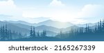 Mountain landscape vectors with bright sky surfing.