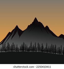 mountain landscape view of holiday 