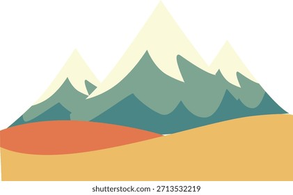 Ilustración de vista de paisaje de montaña en estilo de Vector plano adecuado para la educación de la geografía naturaleza aprendizaje de libros infantiles presentaciones y diseño temático al aire libre