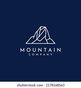 Mountain landscape view, with a minimalist design. Logo for photographers, climbers and adventurers.