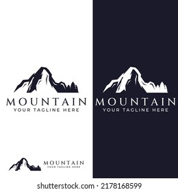 Mountain landscape view, with a minimalist design. Logo for photographers, climbers and adventurers.