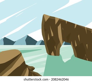 mountain landscape view with sea