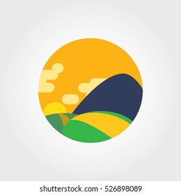 Mountain landscape view vector illustration.