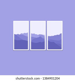 Mountain Landscape View From Windows Illustration
