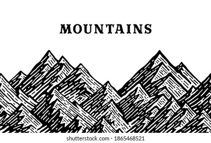mountain landscape in vintage design. repeat design illustration