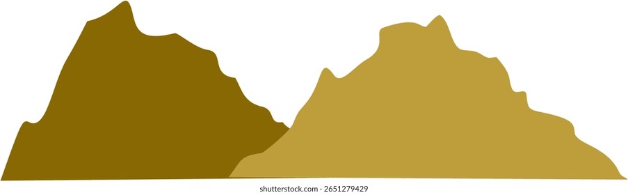 Mountain Landscape with Yellow Brown Color
