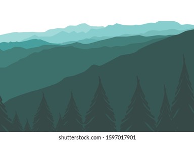 Mountain landscape,mountain illustratiton, vector illustration of landscape natural background, home decor, vector