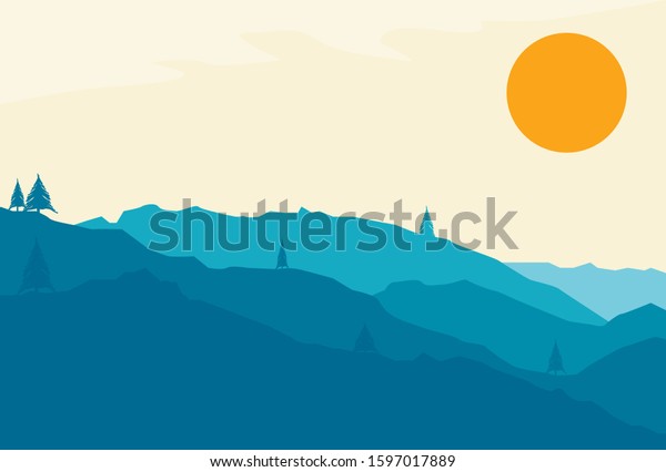 Mountain Landscapemountain Illustratiton Vector Illustration Landscape ...