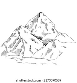 Mountain with landscapes vector editable illustration sketch design.