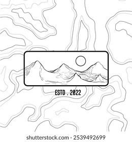 mountain landscpae line art 3