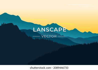 Mountain lanscape vector. Suitable for background, landing page, and any other 