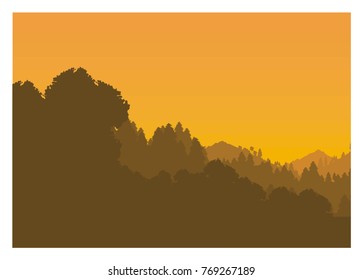 mountain layer silhouette simple illustration