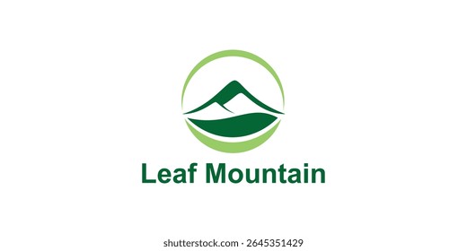 mountain and leaf,nature,design logo creative,elegant.